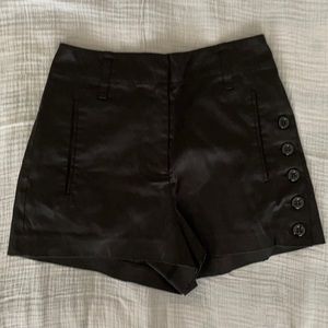 Black Satin High Waist Shorts Size XS